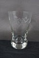 Danish freemason glasses, beer glasses engraved 
with freemason symbols, on a round  foot