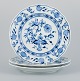 Meissen, Blue Onion pattern, a set of three hand painted dinner plates.
Early 20th century.