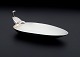 Christofle, Paris, France, small modernist bowl with bird on top. Plated silver.