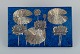 Heinz Erret (1920-2003) for Gustavsberg, "Vit näckros , Södermanland", wall 
plaque in glazed ceramic with silver inlay in the form of flowers.