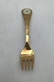 Georg Jensen Annual Fork 1981 Gilt Sterling Silver with enamel.