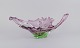 Murano, Italy, colossal waved bowl in green and purple art glass.