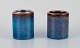 Carl Harry Stålhane for Rörstrand, a pair of ceramic vases with blue glaze.