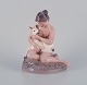 Dahl Jensen porcelain figurine, girl with fawn.