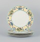 Villeroy & Boch, a set of four large Castellina dinner plates/serving plates in 
porcelain decorated with flowers and fruits.