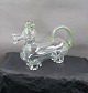 Swedish Schnapps dog without stopper in clear 
glass with green shades