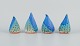 Linda Mathison, contemporary Swedish ceramic artist, four small unique ceramic 
sculptures in turquoise glaze.