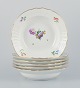 Royal Copenhagen, six Saxon Flower deep plates. Hand-painted with various 
polychrome flower motifs.