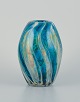 Italian glass artist, unique art glass vase in modernist design.