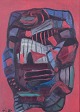 Lennart Pilotti (1912-1981), Swedish artist. Oil on board. Abstract composition.