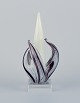 Murano, Italy, art glass sculpture in purple and white glass on a clear glass 
base.