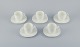 Laureto Weiss for Villeroy & Boch, Joop, fem kaffekopper med tilhørende 
underkopper. Hvidt porcelæn med blomstermotiver.