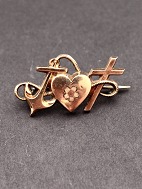 830 slv forgyldt broche