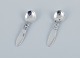 Georg Jensen, Cactus, two sterling silver salt spoons.