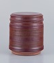 Mogens Nielsen, Nysted, Denmark,colossal handmade ceramic lidded jar with brown 
glaze.