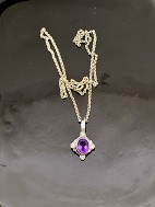 Sterling silver pendant with amethyst