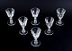 Holmegaard, Denmark, a set of six faceted cut "Paul" schnapps glasses.