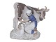 Antik K presents: Large Bing & Grondahl figurineFarm girl with calf and white cat