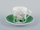 Stig Lindberg for Gustavsberg, Sweden. Rare "Tahiti" coffee cup with  saucer. 
Hand-painted with floral motifs. Retro style.