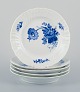Royal Copenhagen Blue Flower Curved, a set of five small lunch plates.