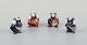 Murano, Italy. A collection of four miniature glass rodent figurines in colored 
art glass.