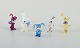 Murano, Italy. A collection of five miniature glass animal figurines in colored 
art glass.