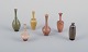 John Andersson for Höganäs, Sweden. A collection of six unique miniature ceramic 
vases in different shapes and glazes.