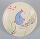 Stig Lindberg for Gustavsberg. "Löja" plate. Hand-painted with a fish motif. 
Satirical illustration with Swedish text.