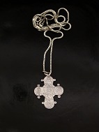 Silver Dagmar cross  and chain
