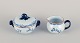 Nils Emil Lundström for Rörstrand, Sweden, "Ostindia" sugar bowl and creamer in 
faience with flower motifs.