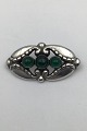 Georg Jensen Sterling Silver Brooch No. 156 Green Agate