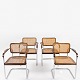 Roxy Klassik 
presents: 
Fritz 
Hansen
FH 6107 - Set 
of four 
armchairs in 
steel, stained 
beech and 
original ...