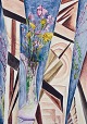 Ridl Telaki, unknown artist, oil on canvas.
Abstract still life with flowers in a vase.
