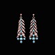 Bestik.dk presents: 14k Gold Earrings with Oriental Pearls and Turquoise.