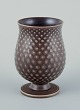 Aluminia faience vase. Modernist design. Glaze in shades of brown.