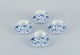 Royal Copenhagen Blue Fluted Half Lace. A set of four coffee cups with  saucers.