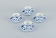 Royal Copenhagen Blue Fluted Half Lace. A set of four coffee cups with  saucers.