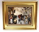 Bing & Grondahl. Porcelain painting. Motif by Paul Fischer. Fire in Skindergade. 
Size inclusive frame, 40 * 33 cm. Produced 1750 pieces. This has number 1626