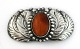 Albeck, Copenhagen. Silver belt buckle with amber (826). Length 79 mm