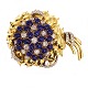 Aabenraa 
Antikvitetshandel 
presents: 
Italian 
18kt gold 
brooch with ca. 
7,75ct diamonds 
and 27,7ct 
sapphires. ...