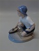 Royal Copenhagen figurine 1878 RC Boy with sailing boat 14 x 12 cm Design Peter 
Herold 1917