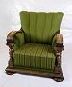 Armchair - Green fabric - Wood carvings - 1920s.
Great condition
