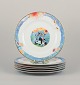 Rosina Wachtmeister for Goebel, Germany. Six dinner plates with cat motifs.