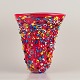 Murano, Italy.
Large art glass vase. Red mouth-blown glass.