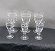 Berlinois glasses with matte pour line by Kastrup/Holmegaard, Denmark. 3 set of 2 glasses, in all 6 glasses.