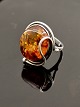 Sterling silver ring  with amber