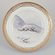 Royal Copenhagen Fauna Danica, hand-decorated dinner plate featuring a motif of 
an arctic fox.