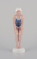 Bing and Grondahl, porcelain figurine of girl in swimsuit. Rare Art Deco figure.