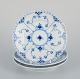 Royal 
Copenhagen Blue 
Fluted Full 
Lace, three 
plates.