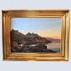 Carsten 
Henrichsen; Oil 
painting, Motif 
of sunset at 
...